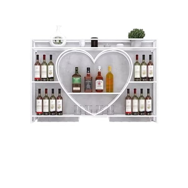 MOOWI Casier à vin Mural casier à vin Bar Refroidisseur à vin Maison présentoir en Fer casier à vin Blanc étagères à vin Col