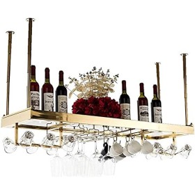 Casier à vin Suspendu avec Support en Verre et étagère, casier à vin de Salon Minimaliste Moderne, casier à vin créatif Suspe