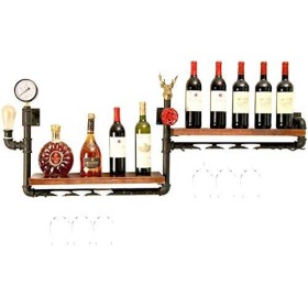 DEUYO Casier à vin Casier à vin mural - Support mural en bois pour verres à vin Porte-gobelet à vin rouge Décoration de resta