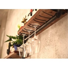 DEUYO Casier à vin Casier à vin mural - Support mural en bois pour verres à vin Porte-gobelet à vin rouge Décoration de resta