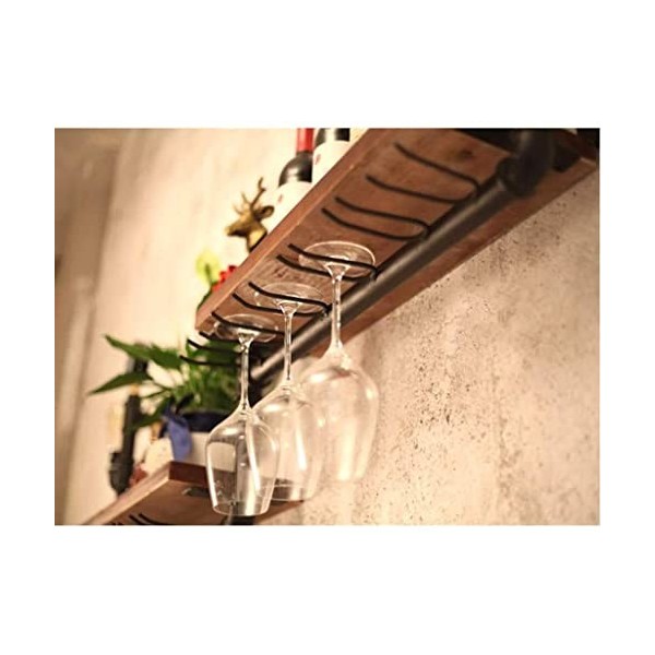 DEUYO Casier à vin Casier à vin mural - Support mural en bois pour verres à vin Porte-gobelet à vin rouge Décoration de resta