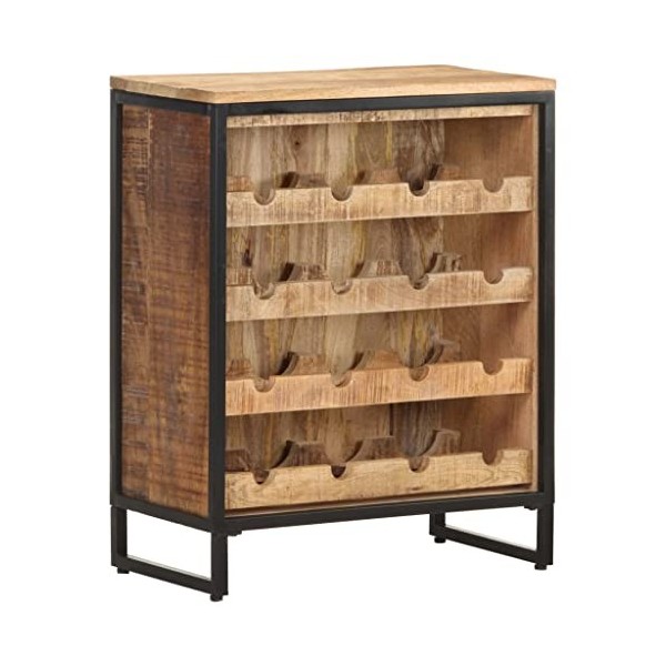 CUTSKY Armoire à vin en bois de manguier brut 62 x 33 x 78,5 cm