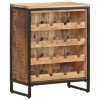 CUTSKY Armoire à vin en bois de manguier brut 62 x 33 x 78,5 cm