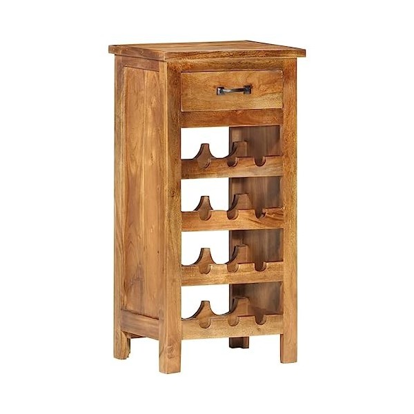 CUTSKY Armoire à vin en bois dacacia massif 40 x 30 x 80 cm