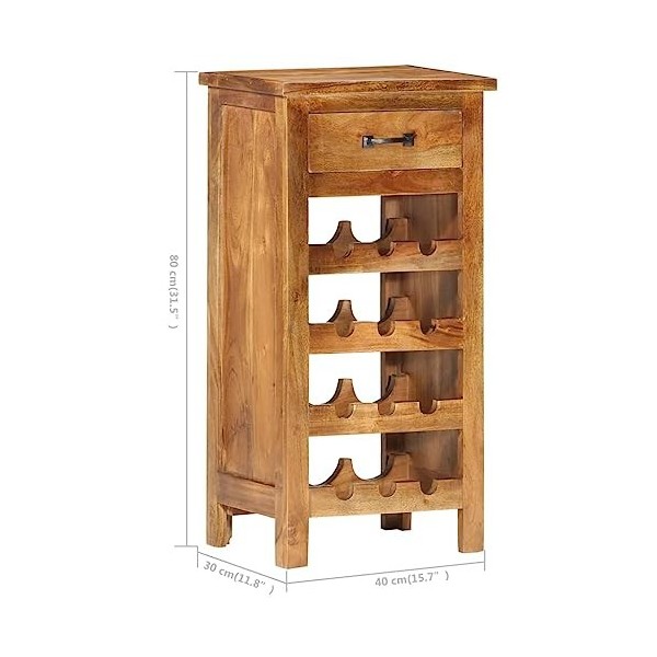 CUTSKY Armoire à vin en bois dacacia massif 40 x 30 x 80 cm