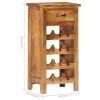 CUTSKY Armoire à vin en bois dacacia massif 40 x 30 x 80 cm