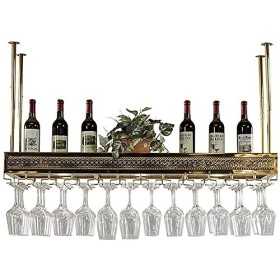 Casier à vin autoportant, casier à vin mural, casier à vin suspendu avec support en verre et étagère, casier à vin en acier i