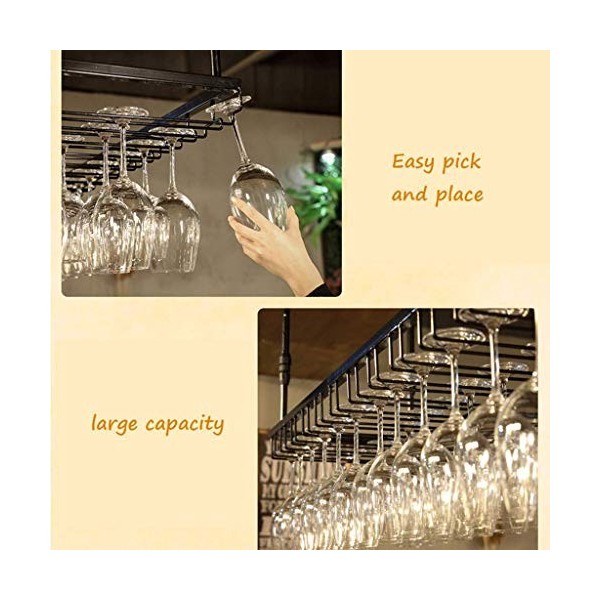 GttuiT Casier à vin unité de Bar étagères flottantes casier à vin Support de Verre à vin Support Mural en métal, casier à vin