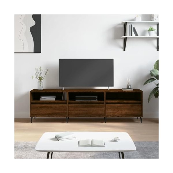 Générique Meuble TV chêne Marron 150x30x44,5 cm Bois dingénierie,25 KG,831299, Meubles, Meubles TV