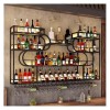 Étagère à Vin Murale Casier À Vin Mural Moderne, Étagères Flottantes For Unité De Bar Avec Lumière LED, Présentoir À Bouteill