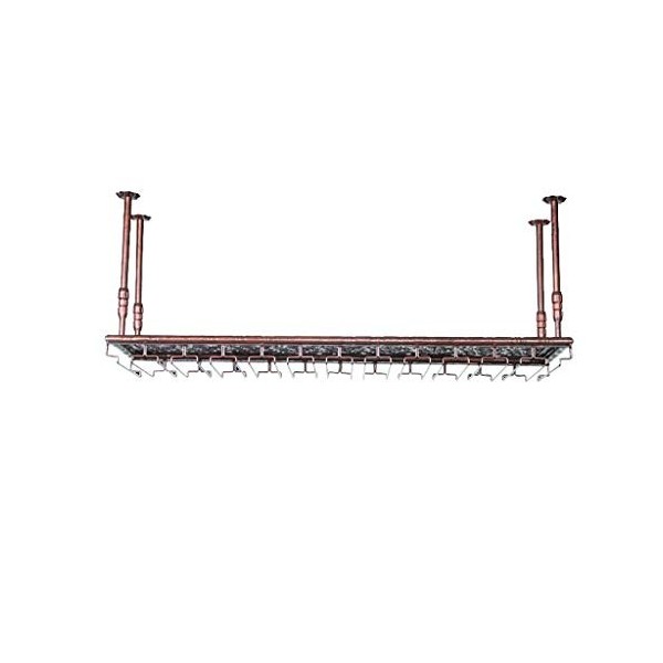 Cadre de Verre à vin en Verre Casier à vin en métal de Plafond, Hauteur et espacement réglables, casier à Verre à vin Multifo