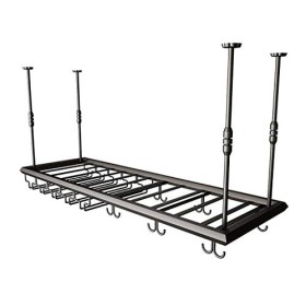 Cadre de verre à vin en verre Casier à vin en métal de plafond, hauteur et espacement réglables, casier à verre à vin multifo