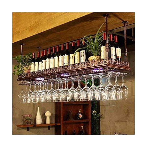 Casier à vin réglable au Plafond Suspendu Porte-Bouteille de vin en métal Fer Support à Verres à vin gobelet Supports à Verre