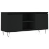 FAMIROSA Meuble TV Noir 104x35x50 cm Bois dingénierie 20.5KG -7013