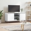 FAMIROSA Meuble TV Blanc Brillant 104x35x50 cm Bois dingénierie 20.7KG 