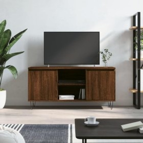 FAMIROSA Meuble TV chêne Marron 104x35x50 cm Bois dingénierie 20.4KG 
