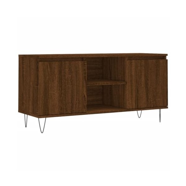 FAMIROSA Meuble TV chêne Marron 104x35x50 cm Bois dingénierie 20.4KG 