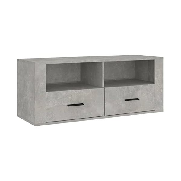 Générique Meuble TV Gris béton 100x35x40 cm Bois dingénierie,24.1 KG,816812, Meubles, Meubles TV