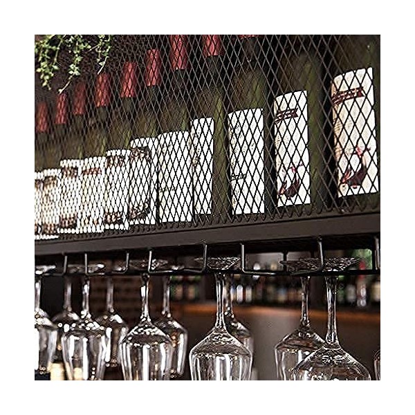 PUCHEN Casier À Vin Casier À Vin De Plafond, Bar, Restaurant, Casier À Verre À Vin, Support Suspendu dart De Fer À La Maison
