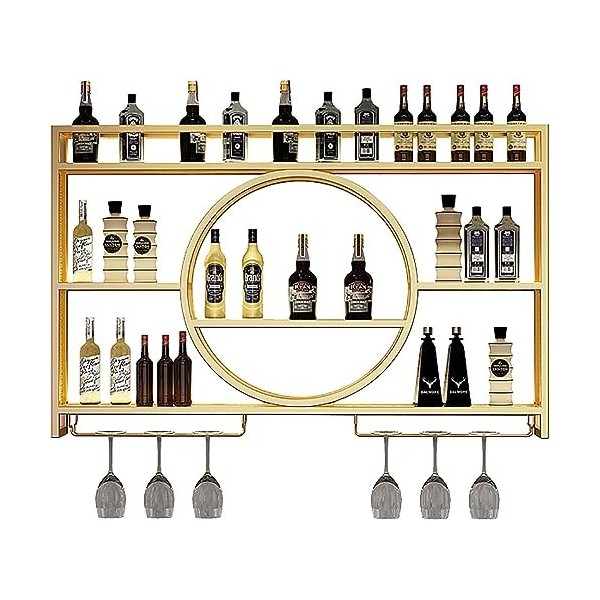 Présentoirs à vin muraux en Fer + casier à Verres à vin à Champagne - Casier à vin Mural en métal Moderne pour Placard - Solu