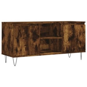 Camerina Meuble TV chêne fumé 104x35x50 cm Bois dingénierie,Meuble Bas Salon,Meubles De Salon TV,Meuble TV Longueur