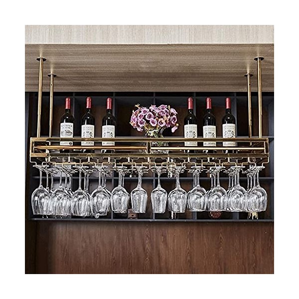 Casier à vin Organisateur Rack Casier à vin Comptoir de Bar Suspendu Gobelet Rack Bar Casier à Vin À lenvers Casier à Verre 