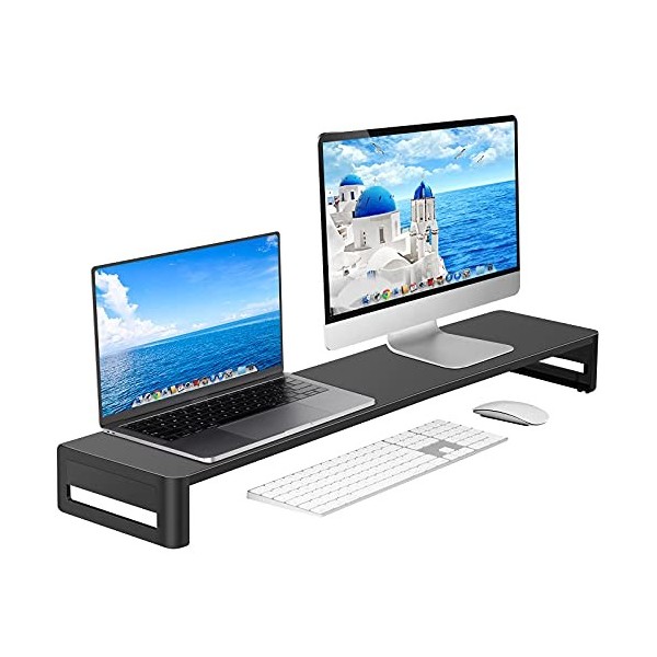 VAYDEER Support de Moniteur Double en métal - Support de Transfert de données pour 2 moniteurs - Support de Moniteur en métal