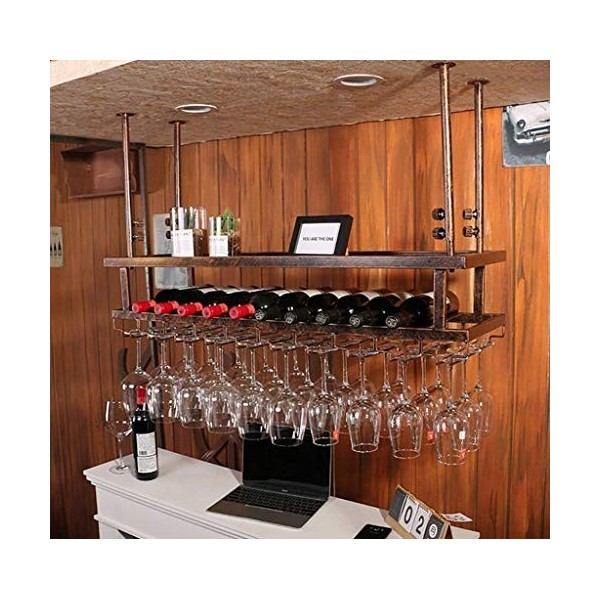 Casier à vin Suspendu casier à Verre à vin à lenvers Maison Bar casier à vin casier à Verre à vin casier à gobelet Stockage