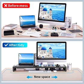 VAYDEER Support de Moniteur Double en métal - Support de Transfert de données pour 2 moniteurs - Support de Moniteur en métal