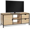 IDMarket - Meuble TV Detroit 2 tiroirs avec Placard Design Industriel 113 cm