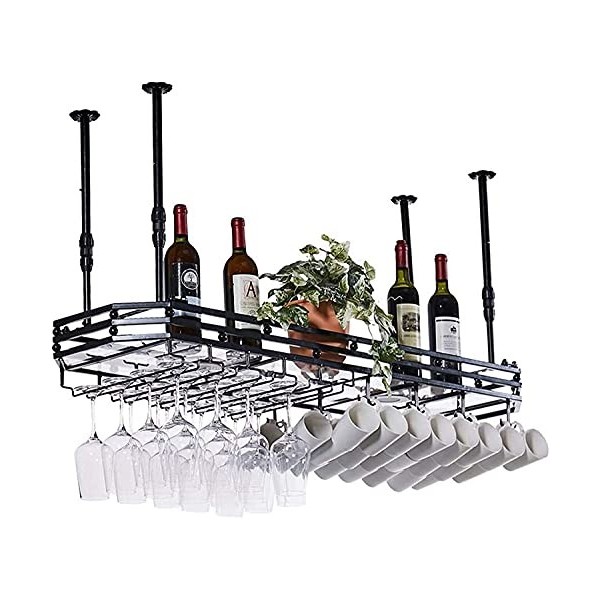 Casier à vin Suspendu avec Support en Verre et étagère, Porte-gobelet Domestique, décoration créative européenne, Cintre pour