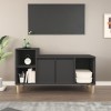 Higsose Meuble TV Salon Noir 100x35x55 cm Bois dingénierie Design Tendance Armoire Multimédia Grand Espace de Rangement Gard