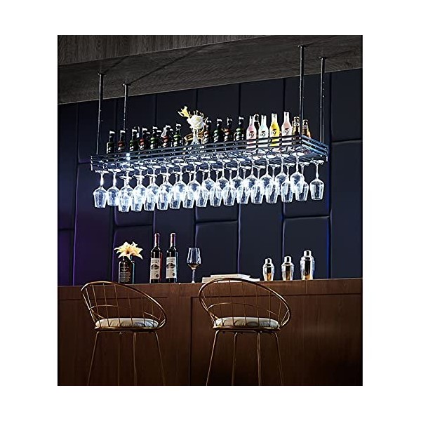 Étagère de plafond pour casier à vin, casier à vin suspendu, casier à verres à vin, cintre de bar de luxe léger/casier à vin/