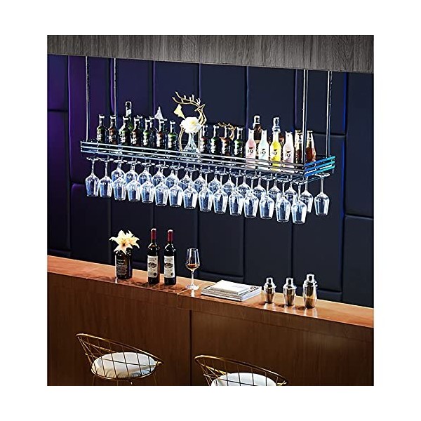 Étagère de plafond pour casier à vin, casier à vin suspendu, casier à verres à vin, cintre de bar de luxe léger/casier à vin/