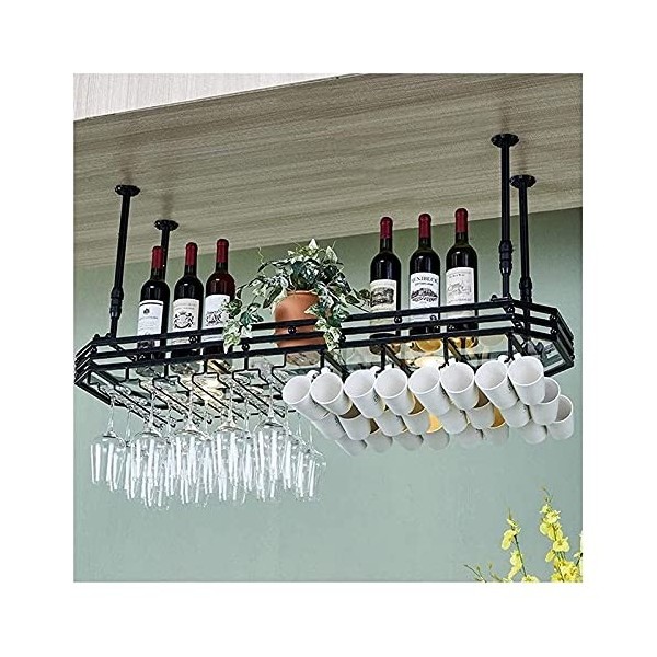 Casier à vin Suspendu avec Support en Verre et étagère, Porte-gobelet Domestique, décoration créative européenne, Cintre pour