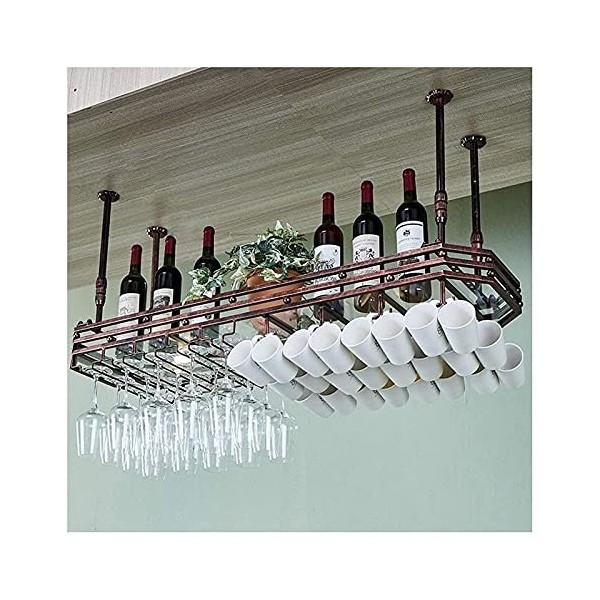 Casier à vin Suspendu avec Support en Verre et étagère, Porte-gobelet Domestique, décoration créative européenne, Cintre pour