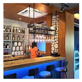 Casier à vin Suspendu avec Support en Verre et étagère, Support créatif pour Verres à vin, présentoir à lenvers, casier à vi