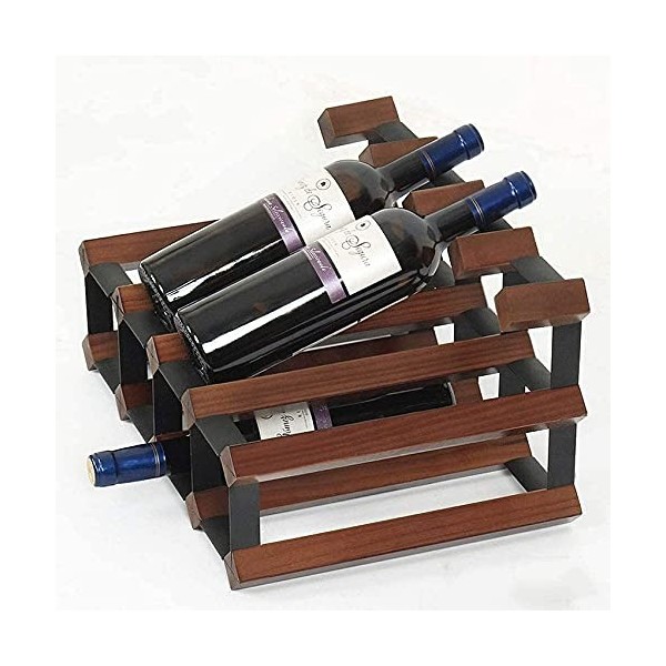 Casier À Vin Tenture Murale en Bois Maison Porte-Gobelet À Vin Couleur De Bûche Vin Rouge Couleur Rétro 41.73022.713.2Cm Wa