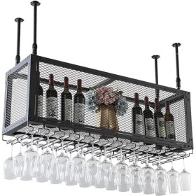Casier à vin Casier à verres à vin suspendu, porte-bouteille de vin monté au plafond, casier à vin casier à verres à champagn
