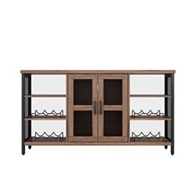 MOOWI Wine Cabinet Armoire de Bar à vin autoportante, Armoire à vin en Bois Antique avec Rangement, Armoire de Rangement de v