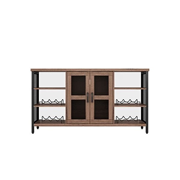 MOOWI Wine Cabinet Armoire de Bar à vin autoportante, Armoire à vin en Bois Antique avec Rangement, Armoire de Rangement de v