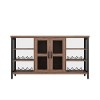 MOOWI Wine Cabinet Armoire de Bar à vin autoportante, Armoire à vin en Bois Antique avec Rangement, Armoire de Rangement de v