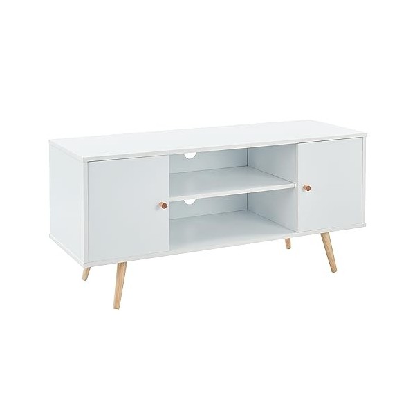 BAÏTA Meuble TV, Blanc, L116cm ANNETTE01