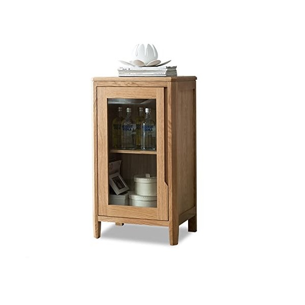 MOOWI Wine Cabinet Armoire de Rangement Buffet casier à vin en Bois, Armoire de Rangement avec Porte en Verre, 19,68 * 15,7 *