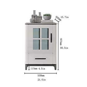 MOOWI Wine Cabinet Armoire à vin, Armoire de Rangement Moderne Minimaliste en Bois et marbre for Salon, Blanche Wine Cabinet