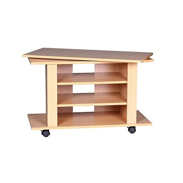 FineBuy Armoire de télévision Bois hêtre 75 x 51 x 38 cm Meuble TV | Table de télévision tournant | Commode TV Style Moderne 