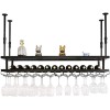 Casier à vin suspendu avec support en verre et étagère, casier à verres à vin européen, casier à lenvers, casier à verres à 
