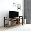 [en.casa] Meuble TV pour Salon Banc TV Support de Télé avec Espace de Rangement Métal Panneau de Particules 61 x 120 x 35 cm 