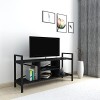 [en.casa] Meuble TV pour Salon Banc TV Support de Télé avec Espace de Rangement Métal Panneau de Particules 61 x 120 x 35 cm 
