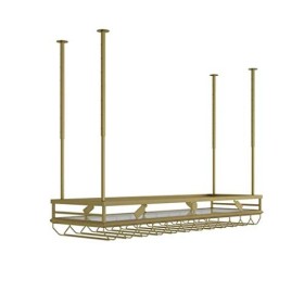 inBEKEA Support à verres à vin suspendu, casier à vin à lenvers, ornements, casier à vin de bar, cintre à vin Couleur : Or,